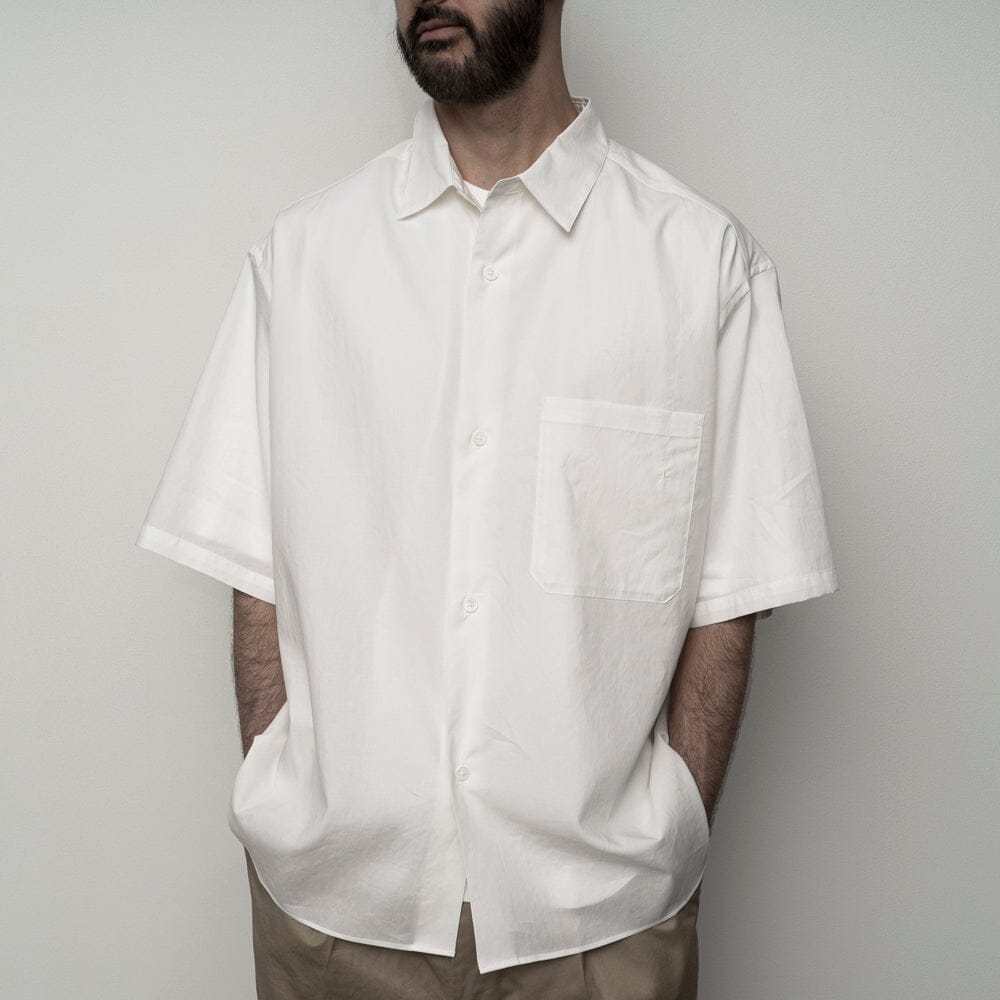 Still by Hand Half Sleeve Cotton Shirt - Navy Shirt Still by Hand 