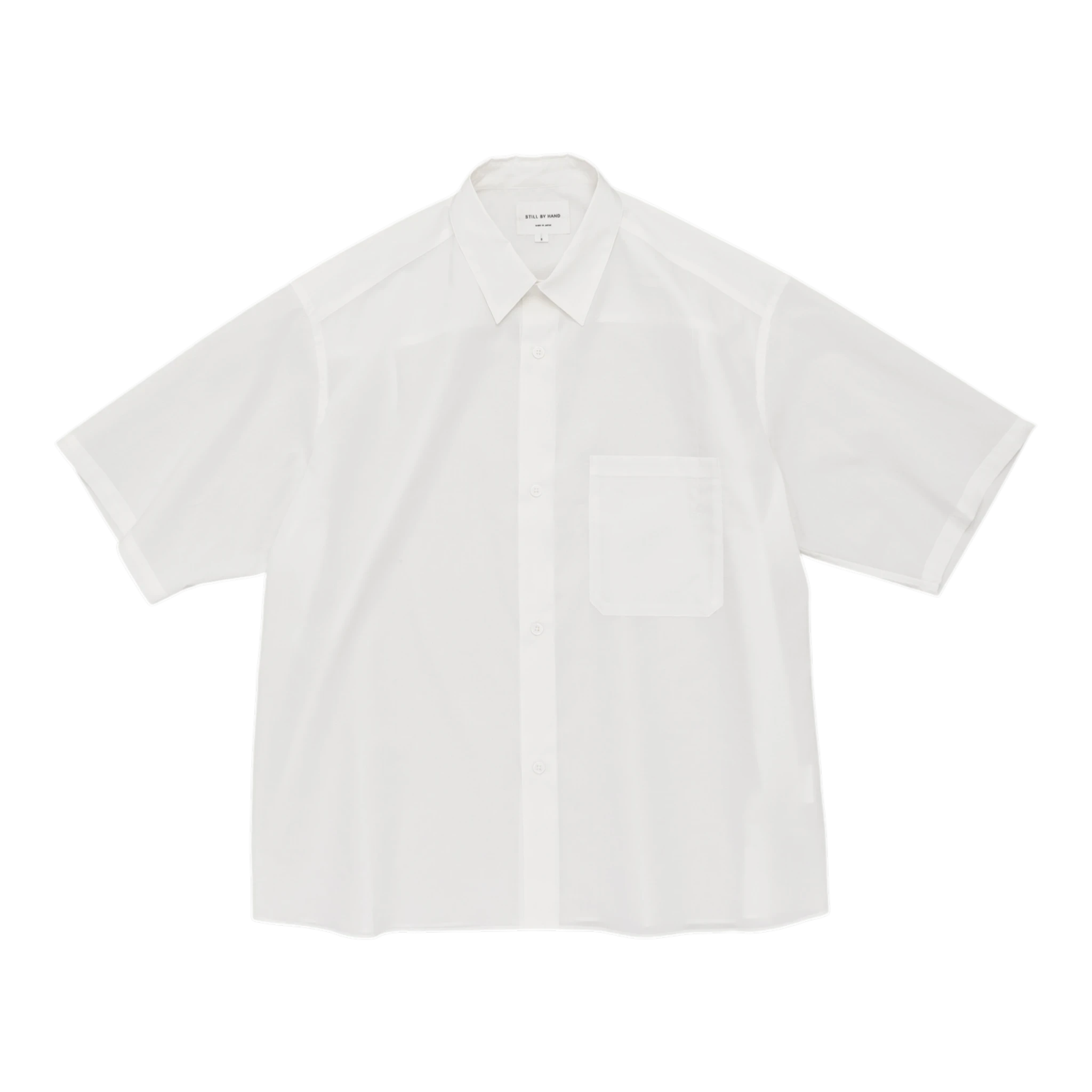 Still by Hand Half Sleeve Cotton Shirt - White Shirt Still by Hand 