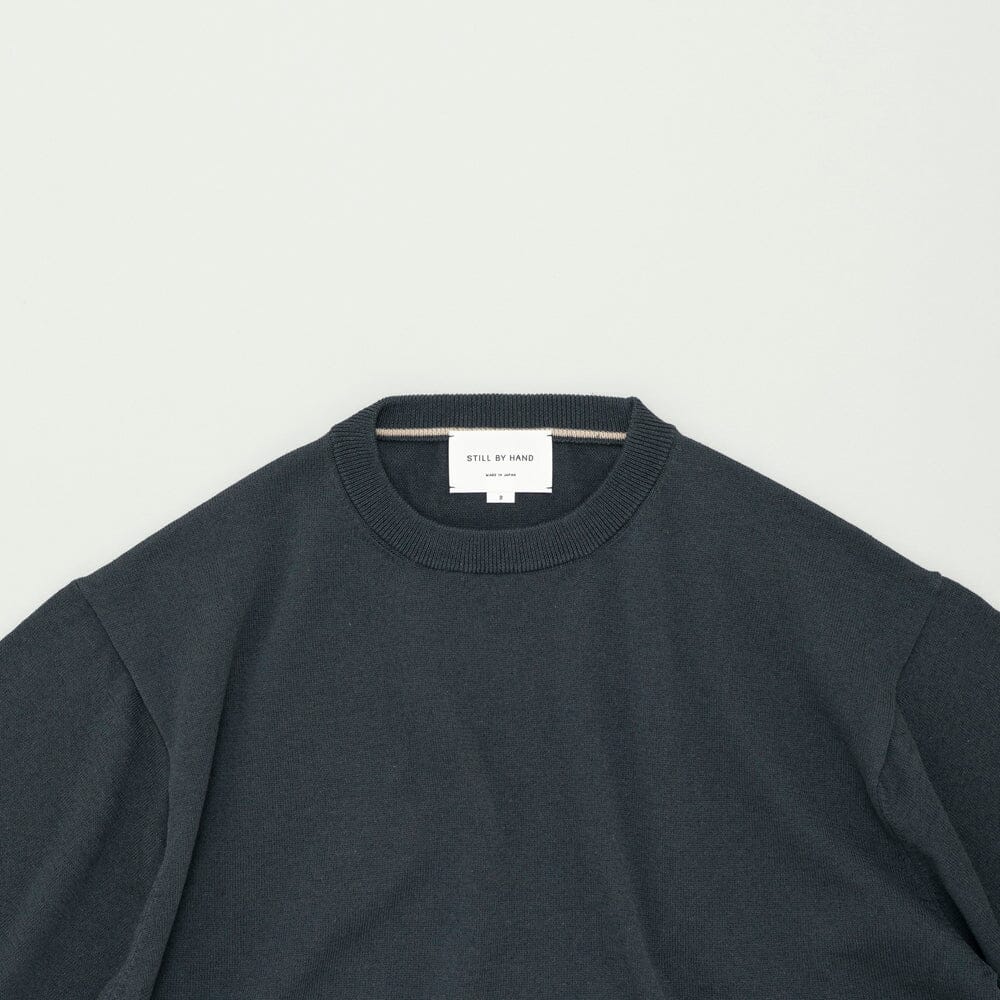 Still by Hand Half Sleeve Knit T-shirt - Teal Blue T-shirt Still by Hand 