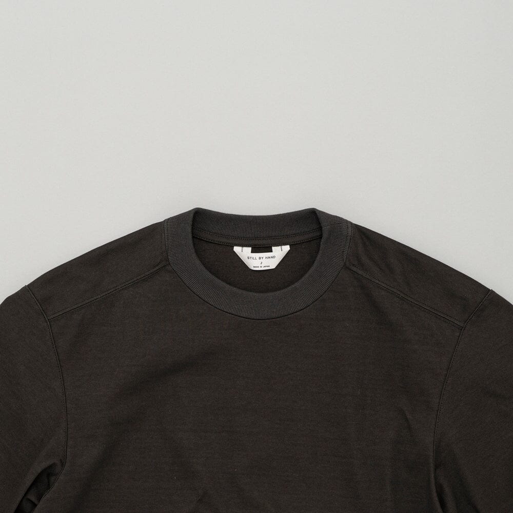 Still by Hand Half Sleeve Sweatshirt - Brown Charcoal Sweatshirt Still by Hand 