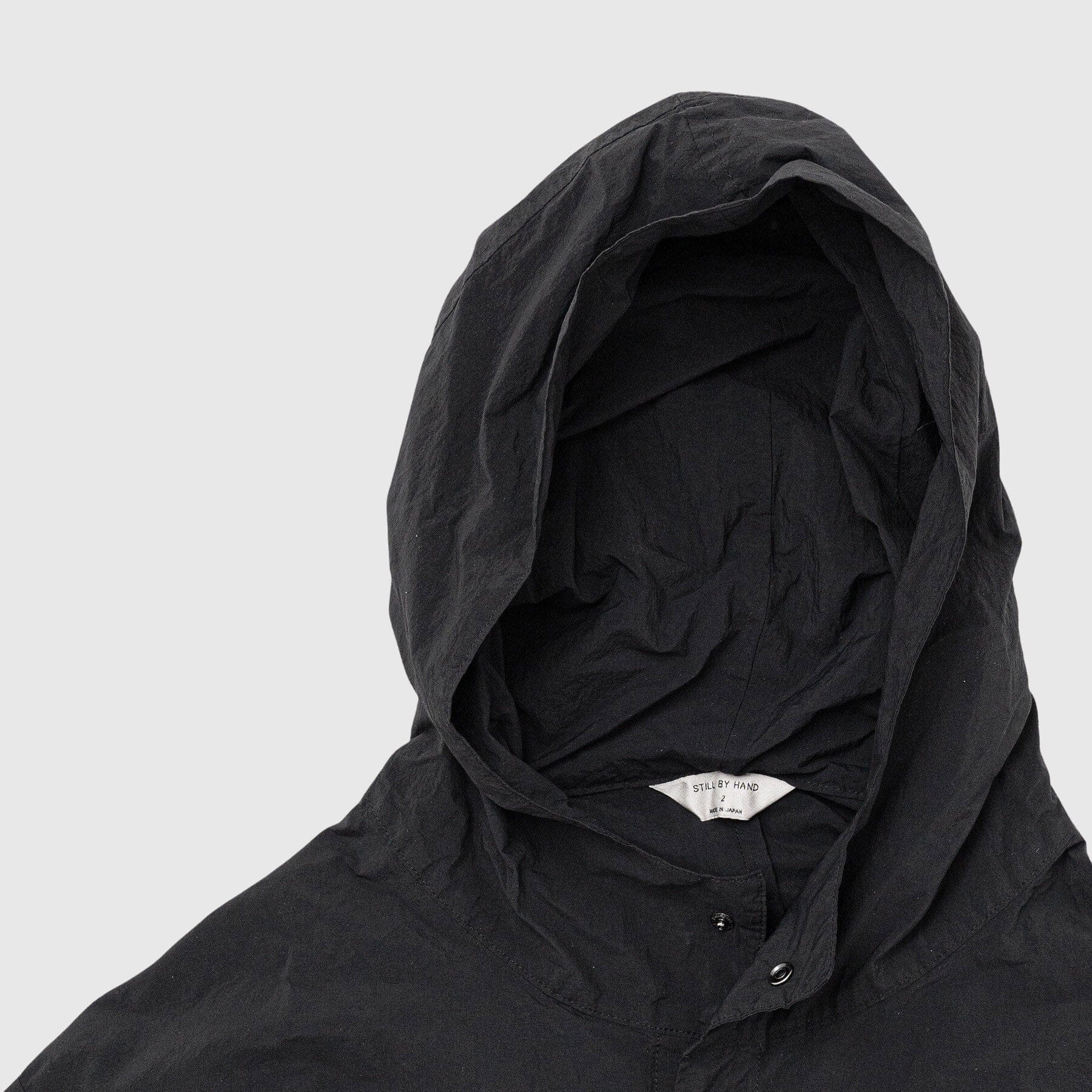 Still By Hand Hooded Nylon Blouson - Black Jacket Still By Hand 