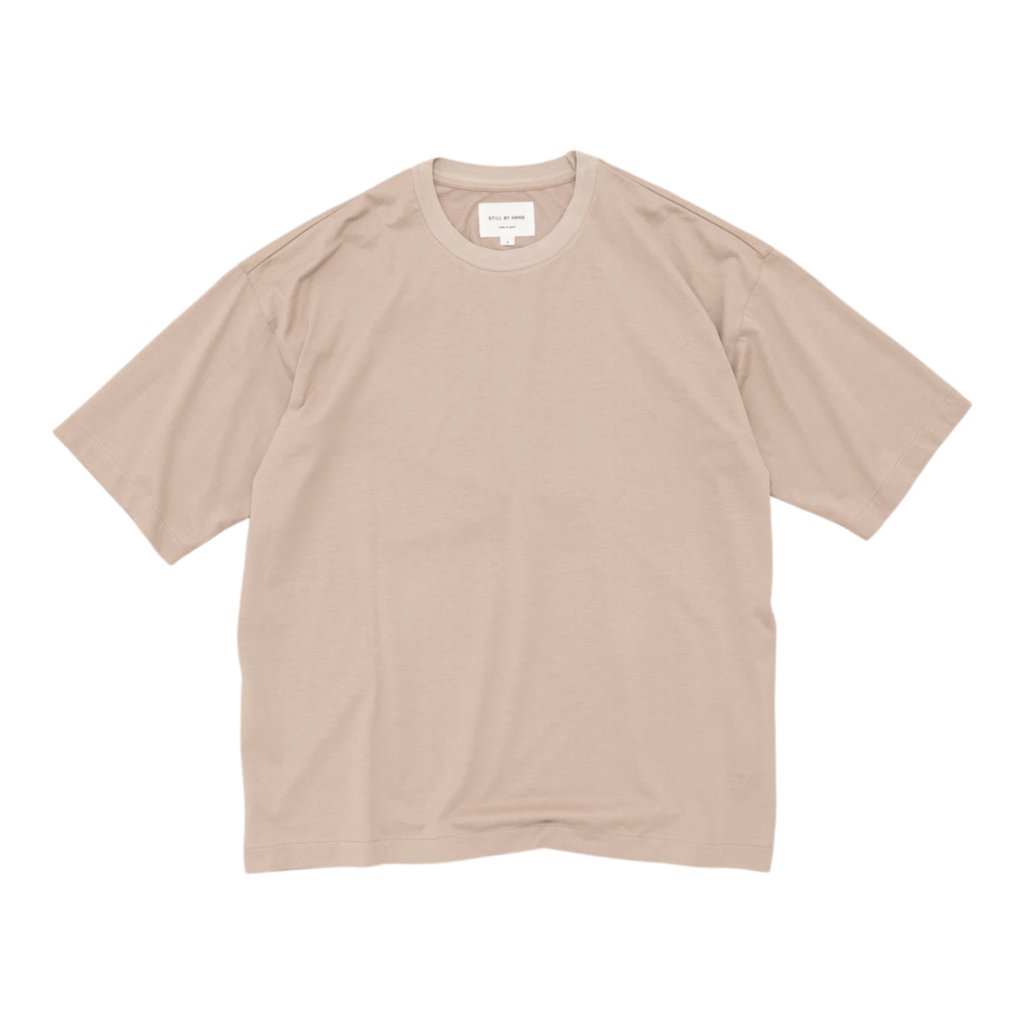 Still by Hand Knitted Rib T-shirt - Sand Beige T-shirt Still by Hand 