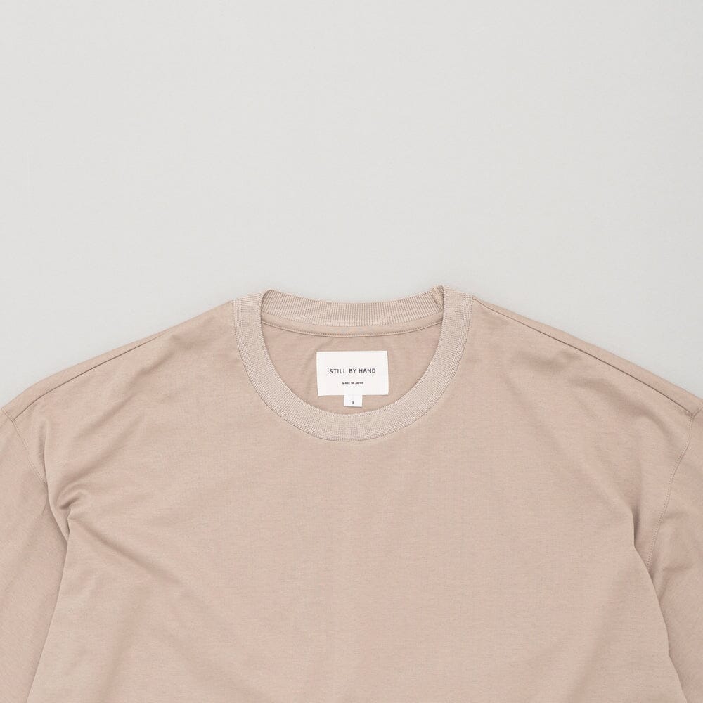 Still by Hand Knitted Rib T-shirt - Sand Beige T-shirt Still by Hand 