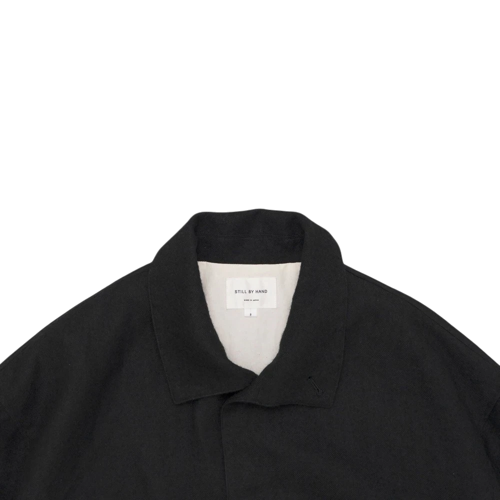 Still By Hand - Linen Mixed Wool Coat - Black Jakke STILL BY HAND 