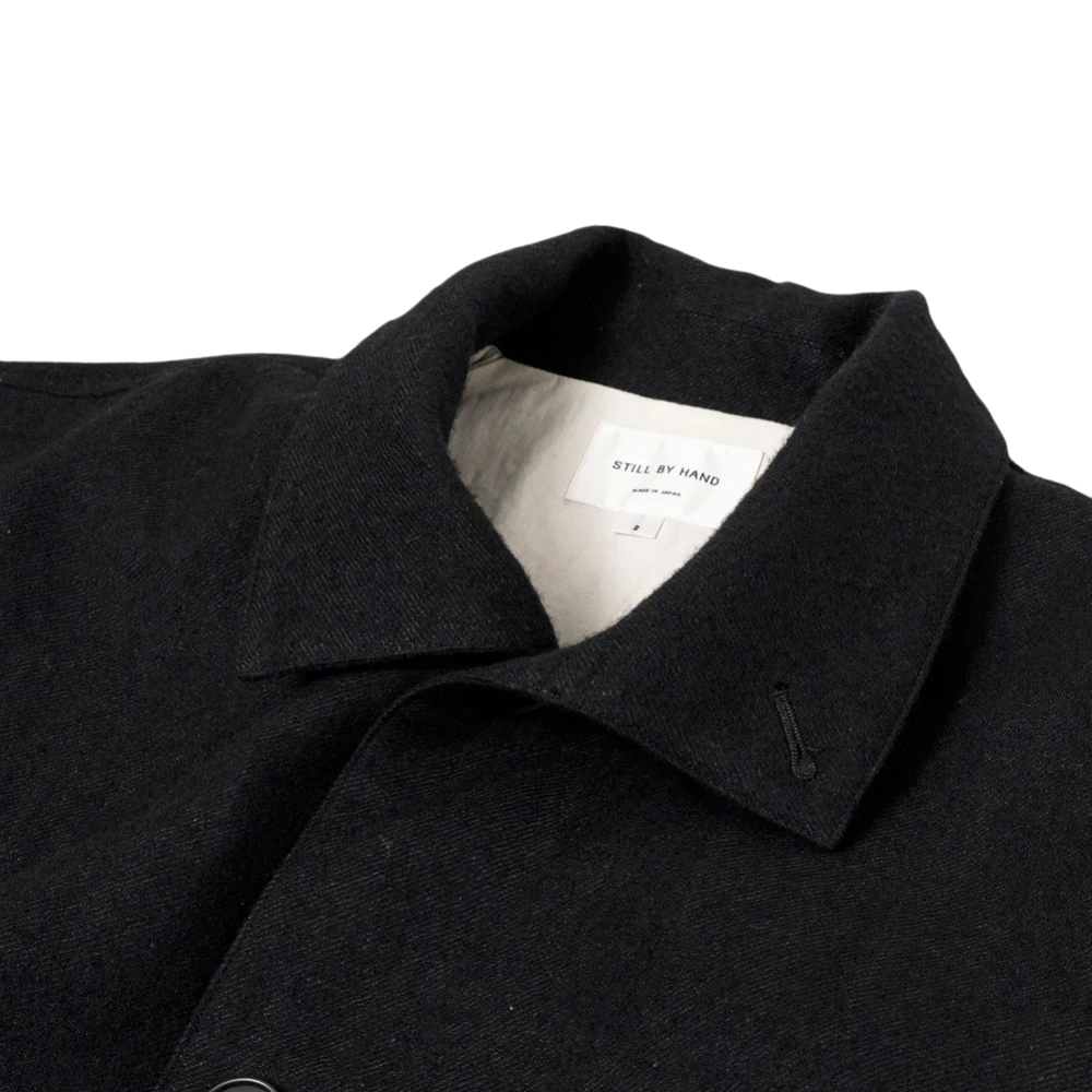 Still By Hand - Linen Mixed Wool Coat - Black Jakke STILL BY HAND 