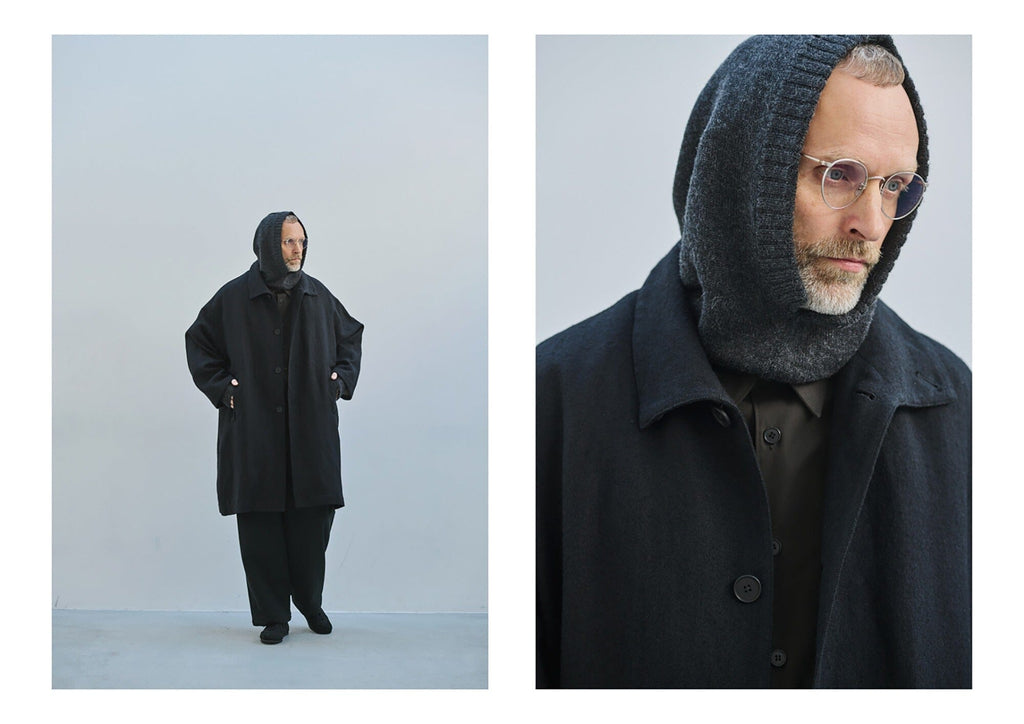 Still By Hand - Linen Mixed Wool Coat - Black Jakke STILL BY HAND 