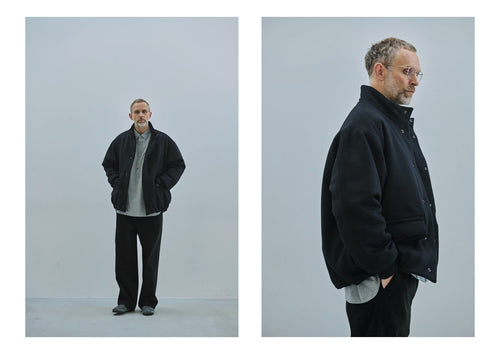 Still By Hand - Padded Wool Blouson - Black Jakke STILL BY HAND 