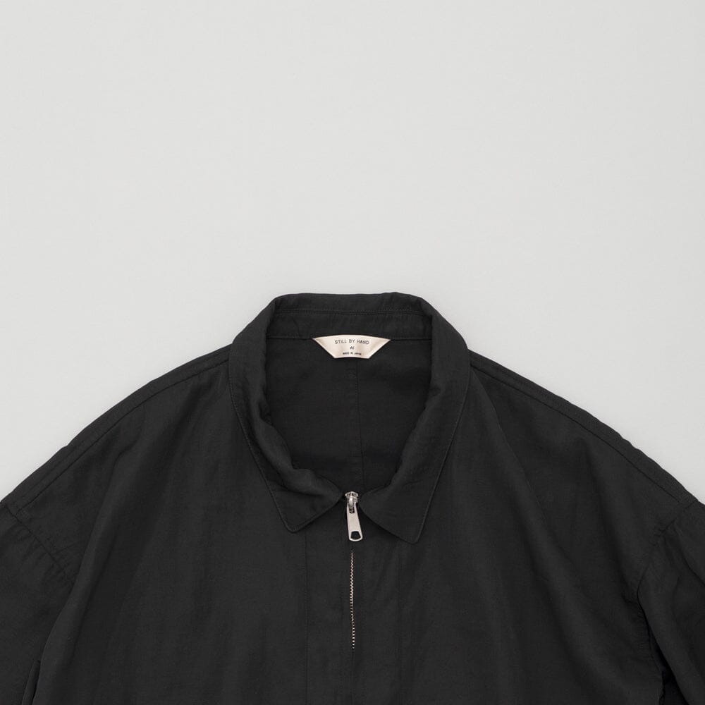Still by Hand Pigment Print Zip Up Blouson - Black Jacket Still by Hand 