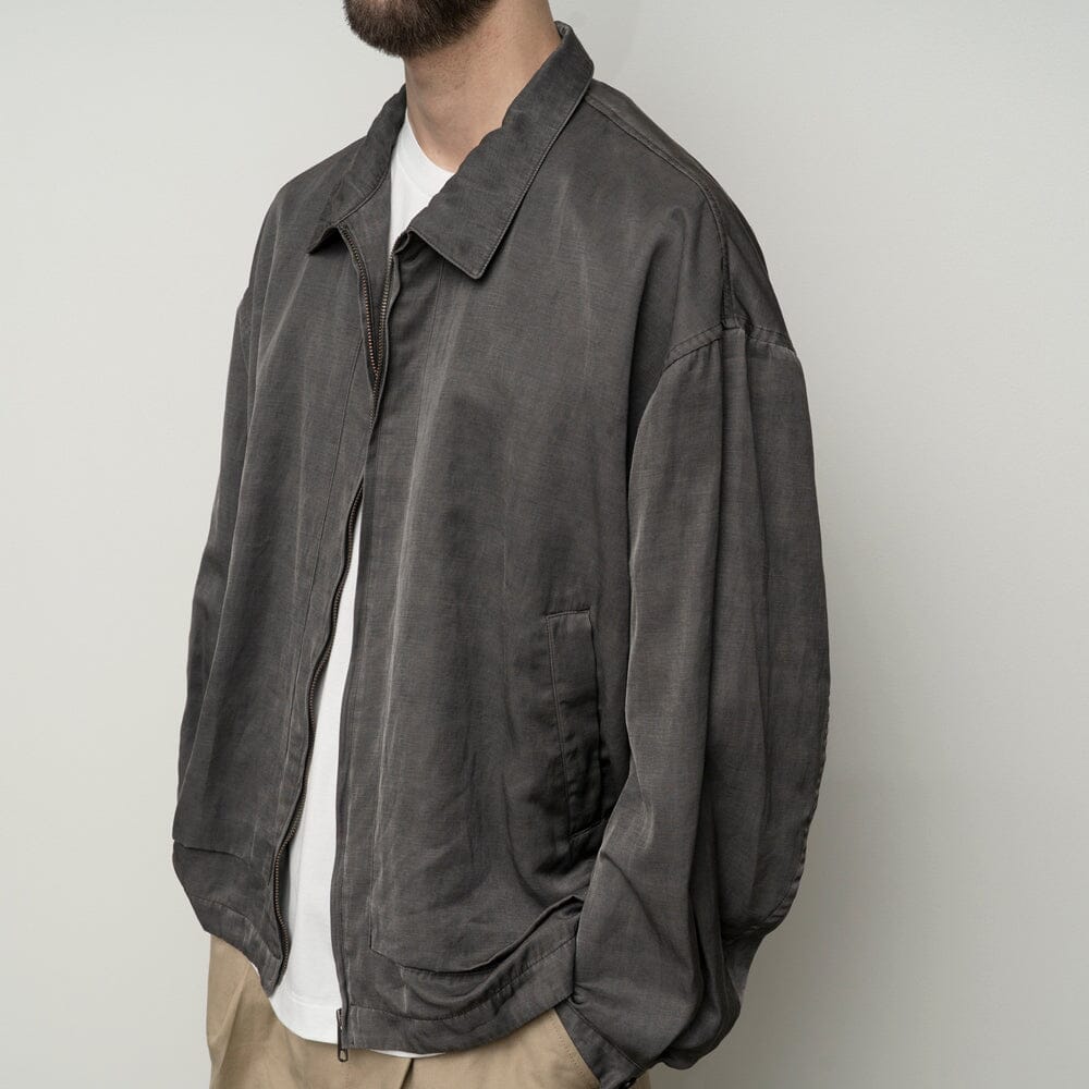 Still by Hand Pigment Print Zip Up Blouson - Dusty Grey Jacket Still by Hand 