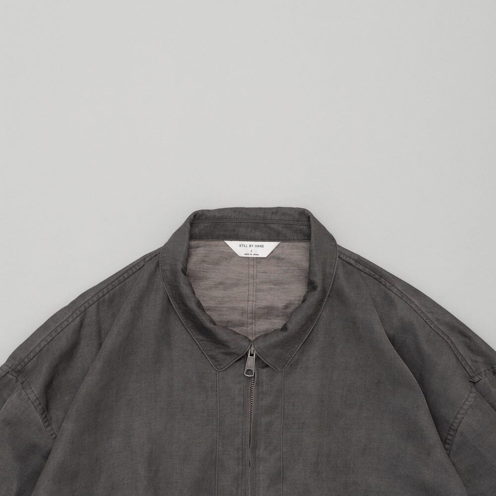 Still by Hand Pigment Print Zip Up Blouson - Dusty Grey Jacket Still by Hand 
