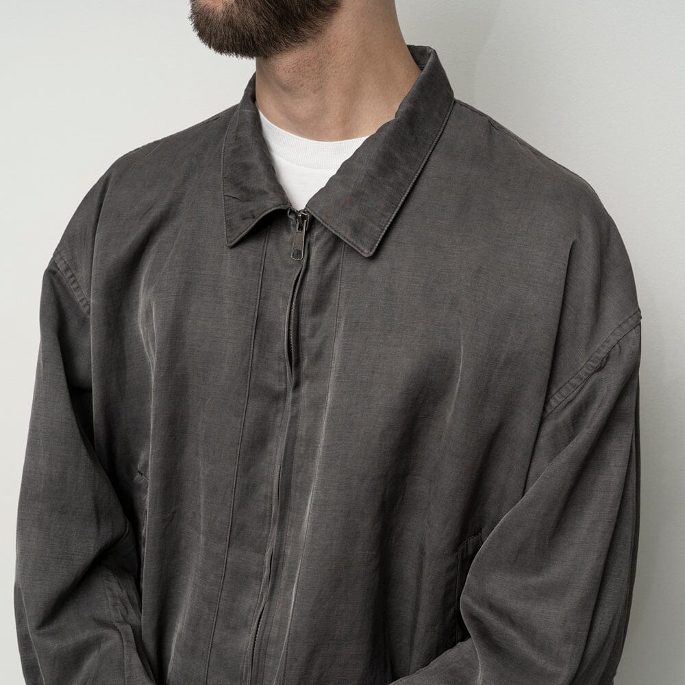 Still by Hand Pigment Print Zip Up Blouson - Dusty Grey Jacket Still by Hand 