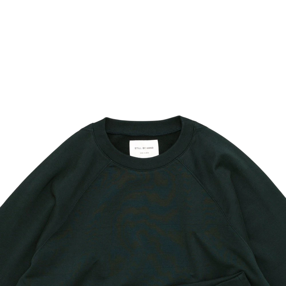 Still By Hand - Pima Cotton Sweat Shirt - Green Sweatshirt STILL BY HAND 