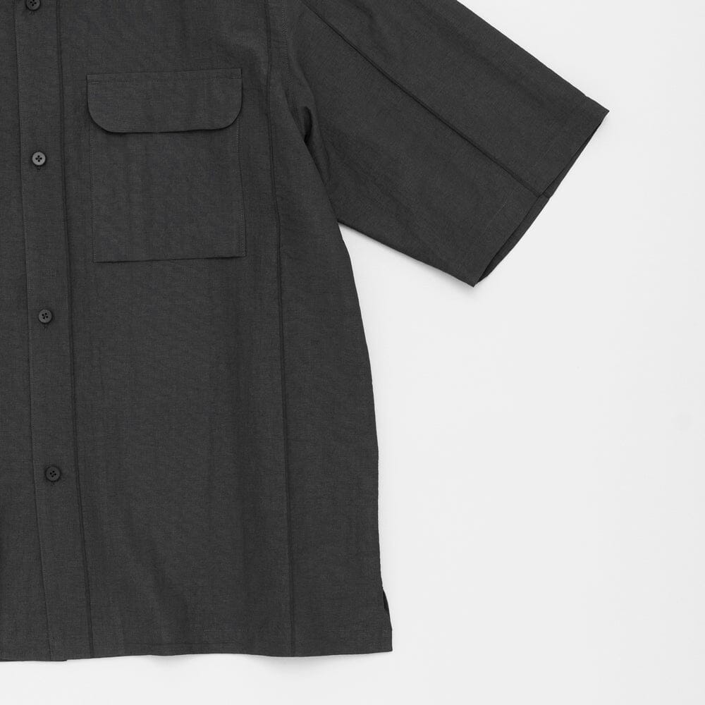 Still by Hand Pin Tuck Half Sleeve Shirt - Charcoal Shirt Still by Hand 