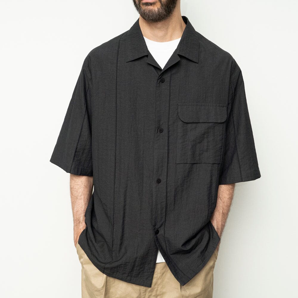 Still by Hand Pin Tuck Half Sleeve Shirt - Charcoal Shirt Still by Hand 