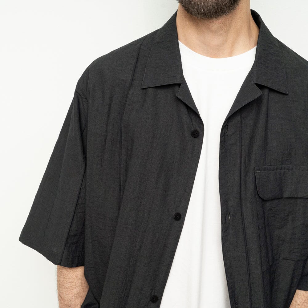 Still by Hand Pin Tuck Half Sleeve Shirt - Charcoal Shirt Still by Hand 