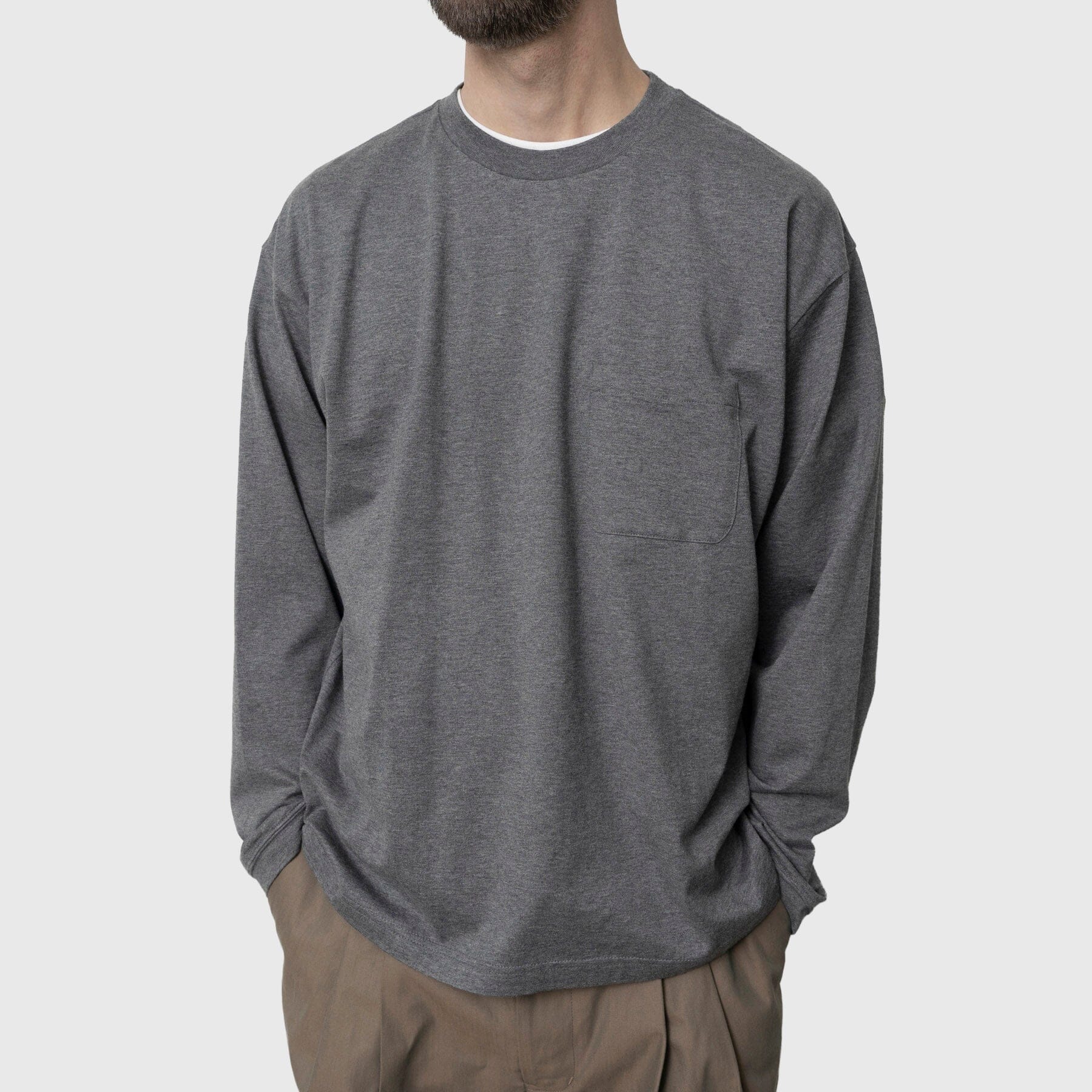 Still by Hand Printed Long Sleeve - Charcoal Longsleeve Still By Hand 