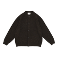 Still By Hand - Punched Shetland Cardigan - Dark Brown Cardigan STILL BY HAND 