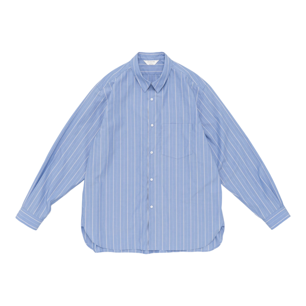 Still by Hand Regular Collar Shirt - Blue Stripe Shirt Still by Hand 