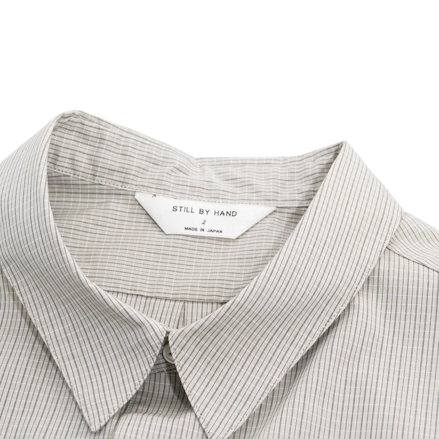 Still By Hand - Regular Collar Shirt - Grey Check Skjorte STILL BY HAND 