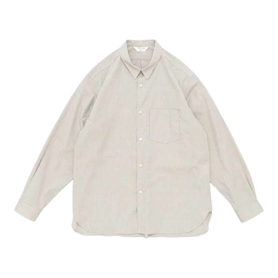 Still By Hand - Regular Collar Shirt - Grey Check Skjorte STILL BY HAND 