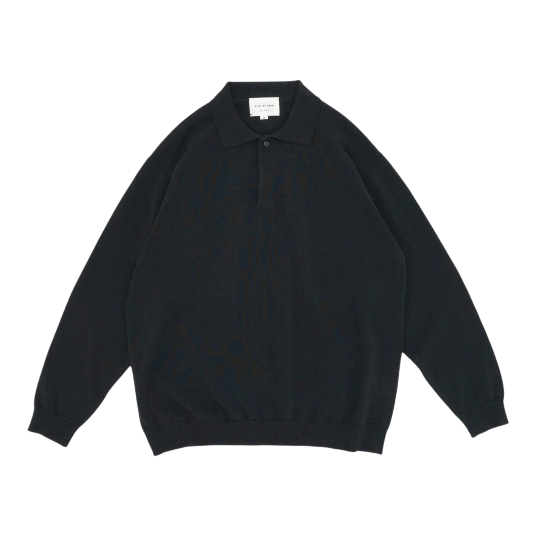 Still By Hand - Silk Mixed Knitted Polo - Ink Black STILL BY HAND 