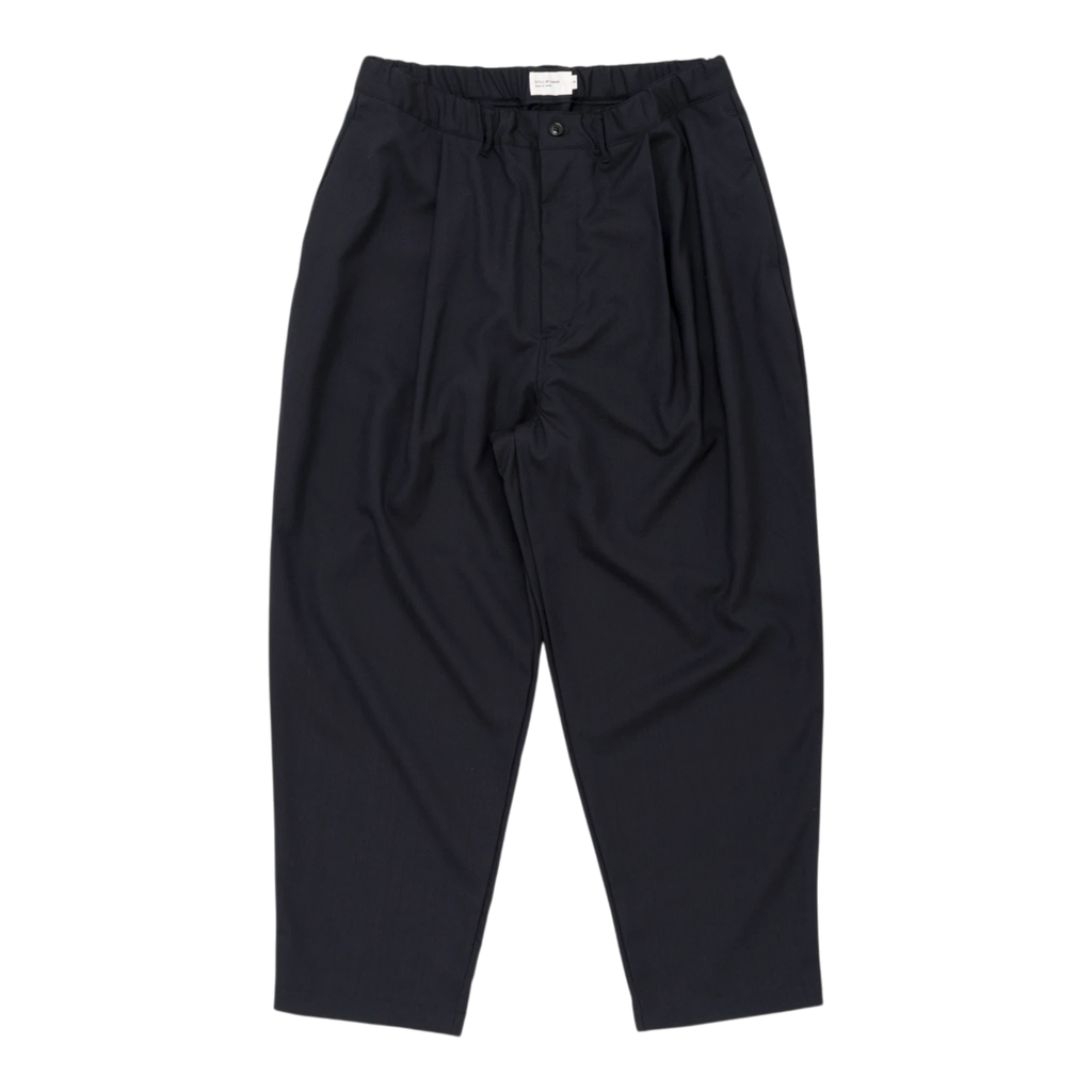 Still by Hand Summer Wool Wide Pants - Black Navy Pants Still by Hand 