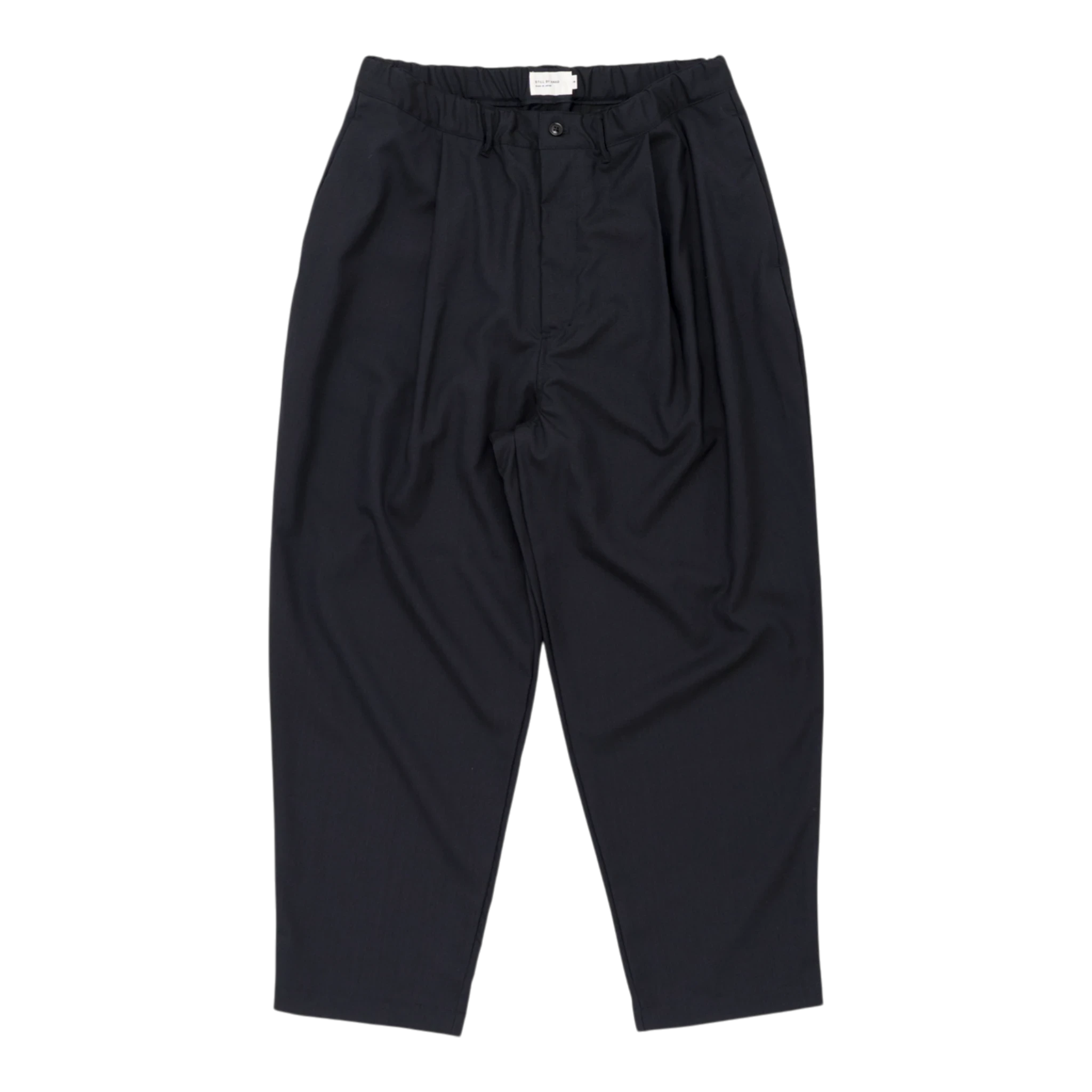 Still by Hand Summer Wool Wide Pants - Black Navy Pants Still by Hand 