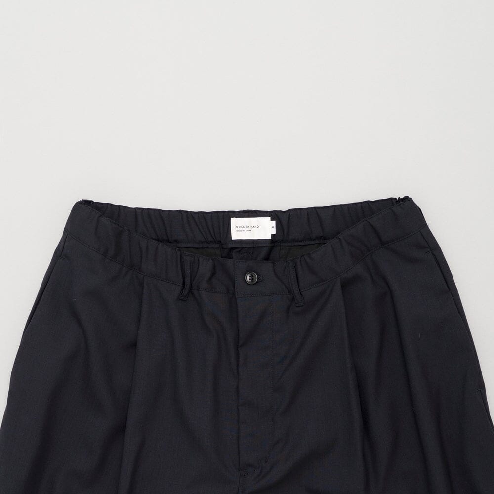 Still by Hand Summer Wool Wide Pants - Black Navy Pants Still by Hand 