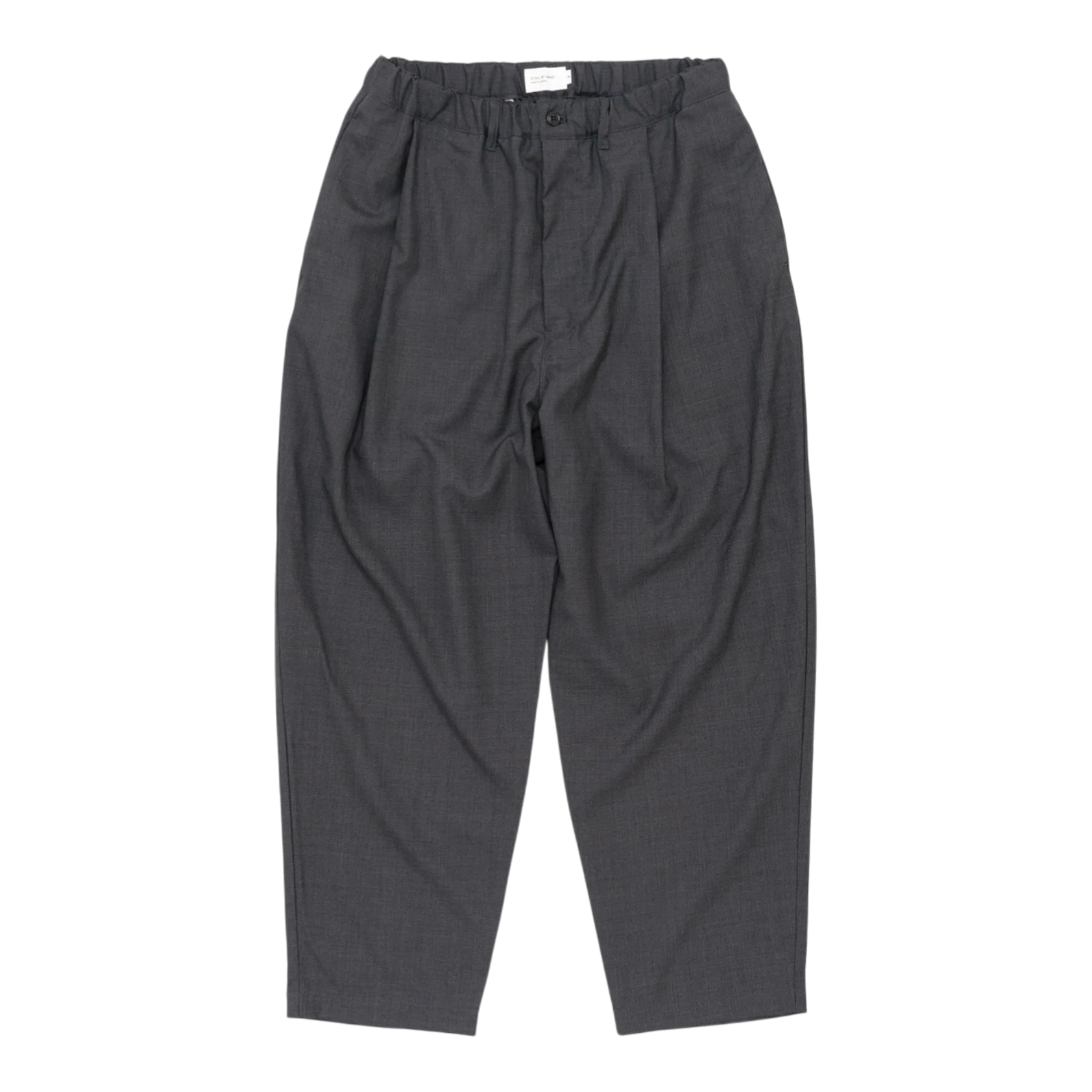 Still by Hand Summer Wool Wide Pants - Charcoal Pants Still by Hand 