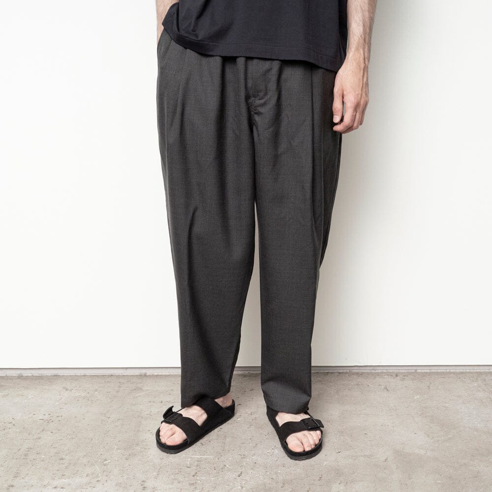 Still by Hand Summer Wool Wide Pants - Charcoal Pants Still by Hand 