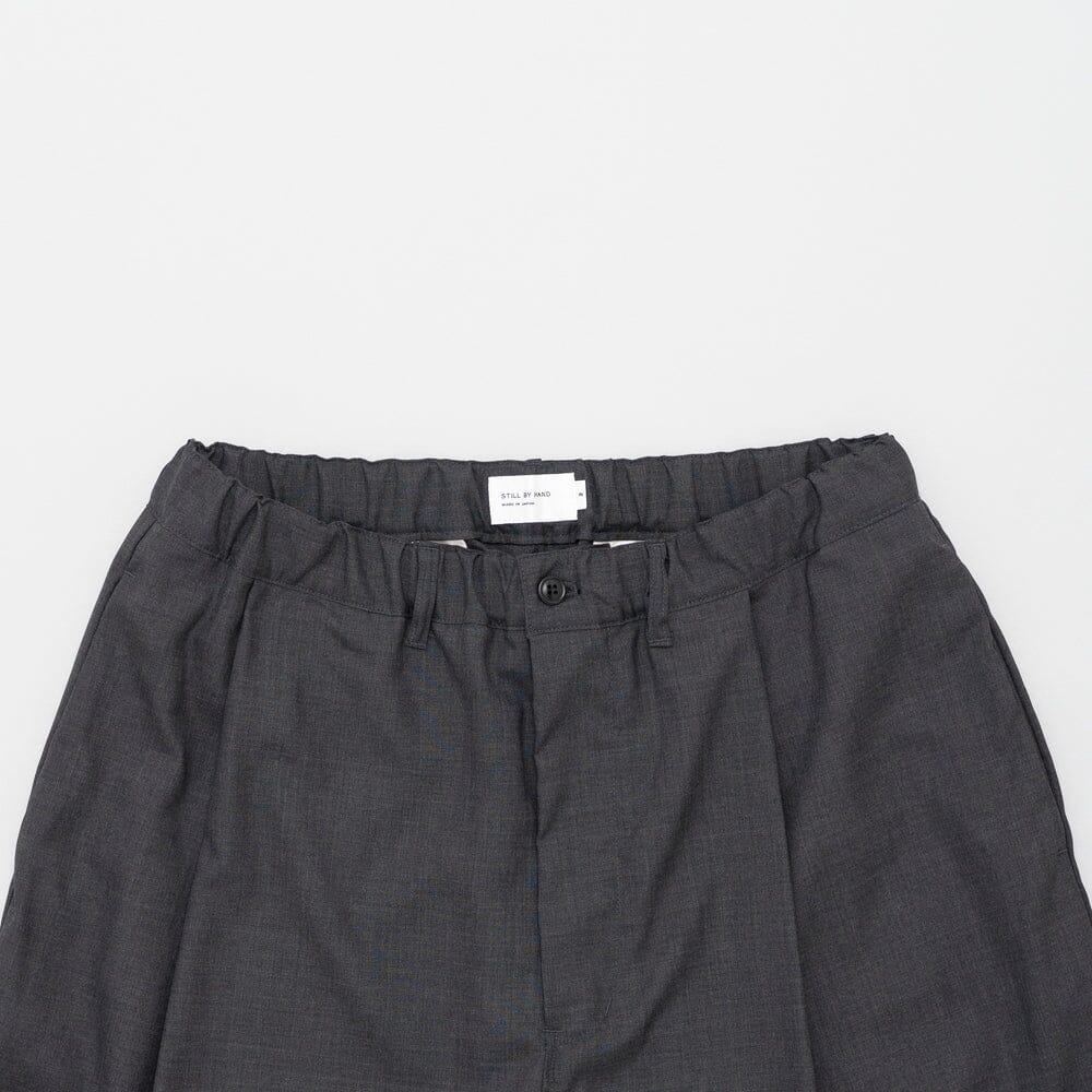 Still by Hand Summer Wool Wide Pants - Charcoal Pants Still by Hand 