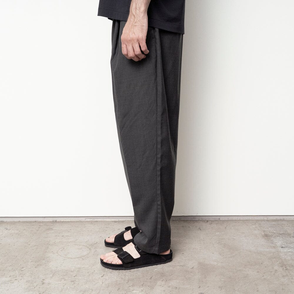 Still by Hand Summer Wool Wide Pants - Charcoal Pants Still by Hand 