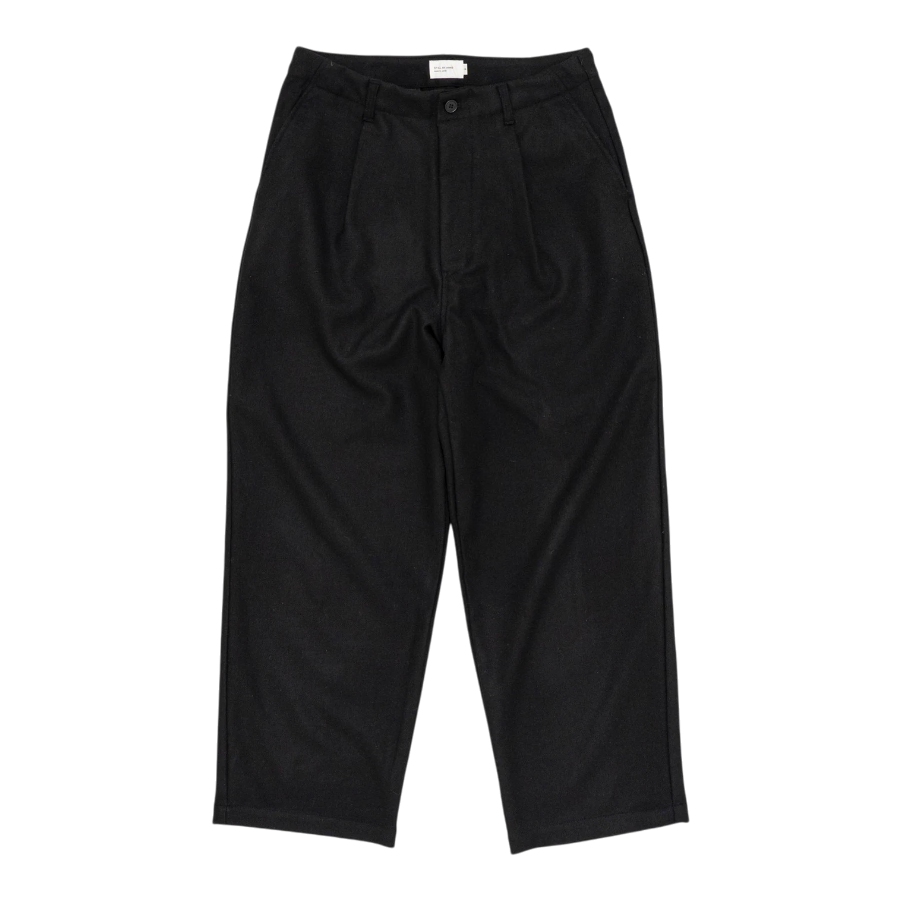 Still By Hand - W/N Wide Pants - Black Bukse STILL BY HAND 