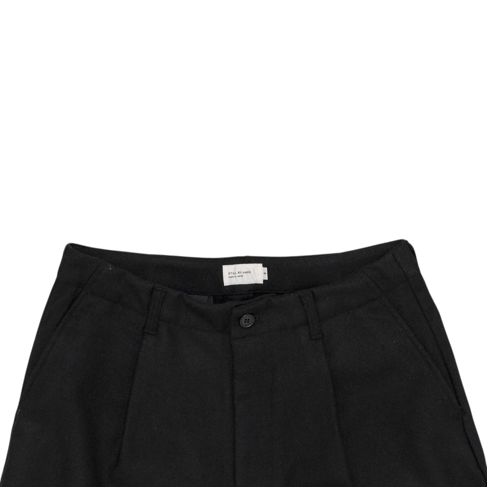 Still By Hand - W/N Wide Pants - Black Bukse STILL BY HAND 
