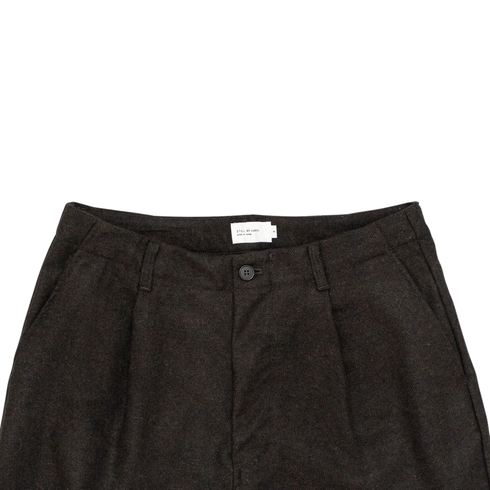 Still By Hand - W/N Wide Pants - Dark Brown Bukse STILL BY HAND 