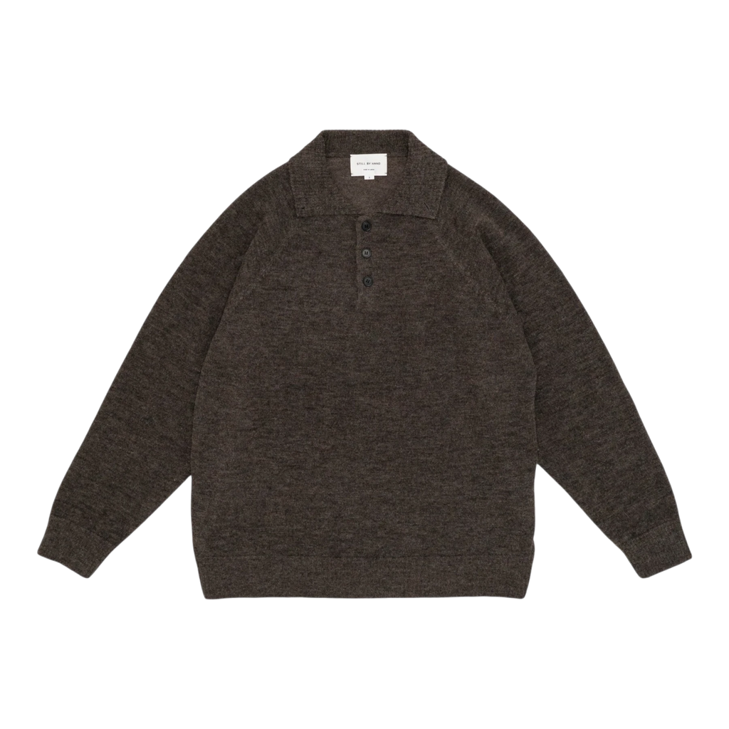 Still By Hand - Wool Mohair 10G Pullover - Ash Brown Genser STILL BY HAND 