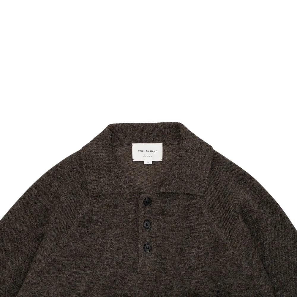 Still By Hand - Wool Mohair 10G Pullover - Ash Brown Genser STILL BY HAND 