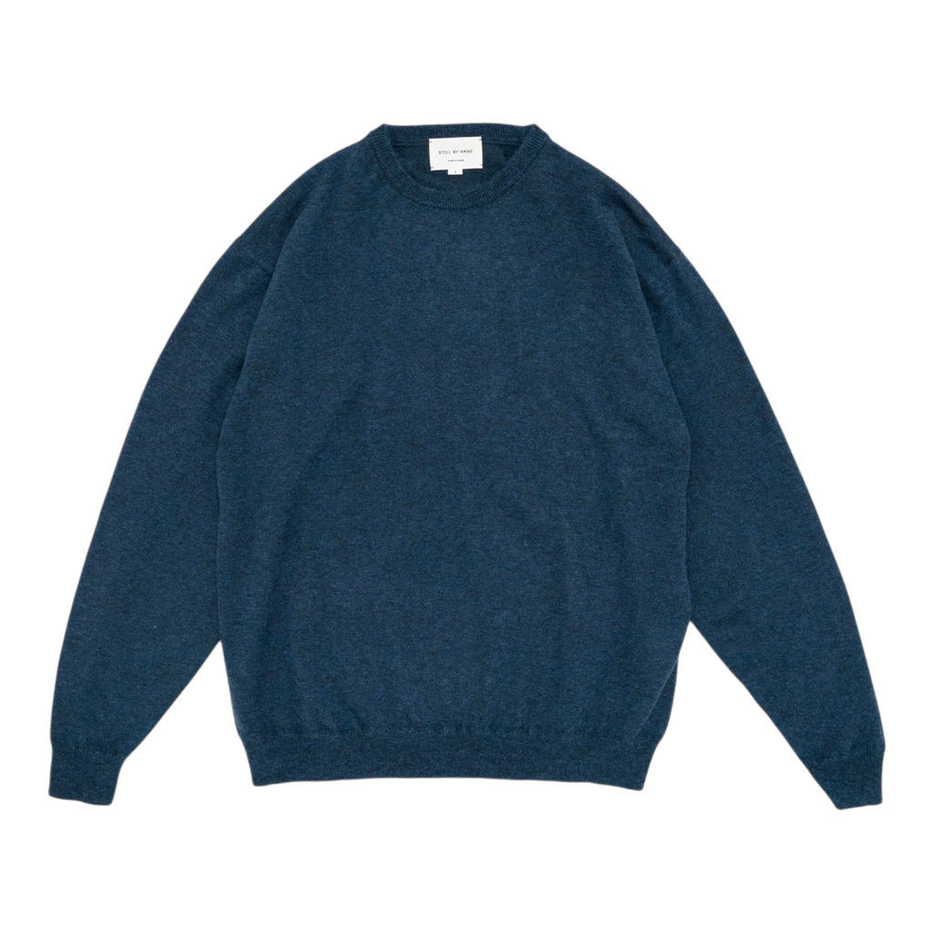 Still By Hand - Wool Mohair 12G Pullover - Dusty Blue Genser STILL BY HAND 