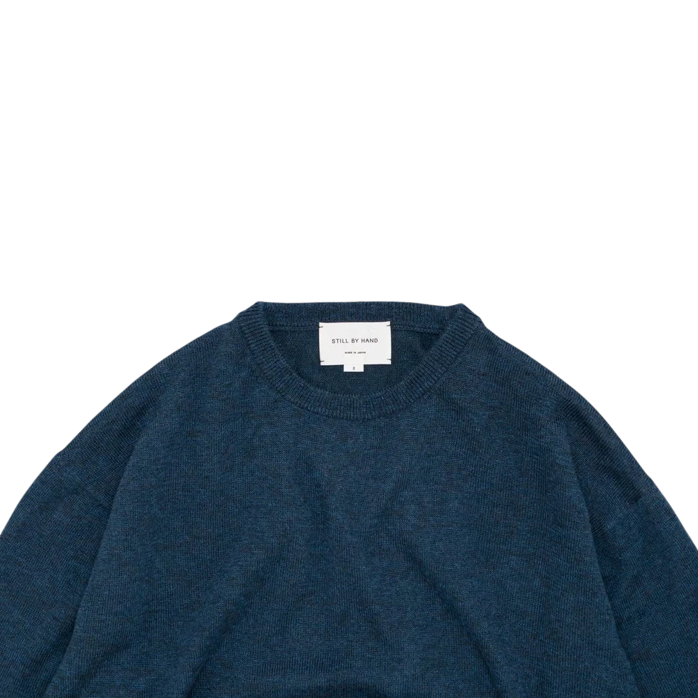 Still By Hand - Wool Mohair 12G Pullover - Dusty Blue Genser STILL BY HAND 