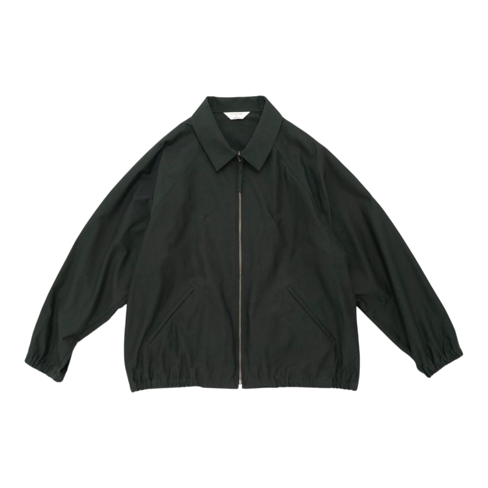 Still by Hand Zip Up Moleskin Blouson - Dark Green Jacket Still by Hand 