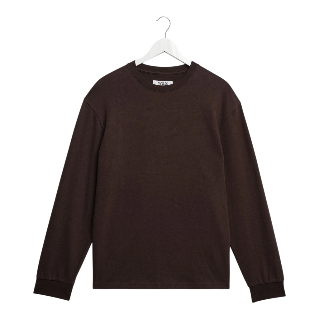 Wax London - Hayden L/S Tee - Dark Brown T-skjorte Wax London 