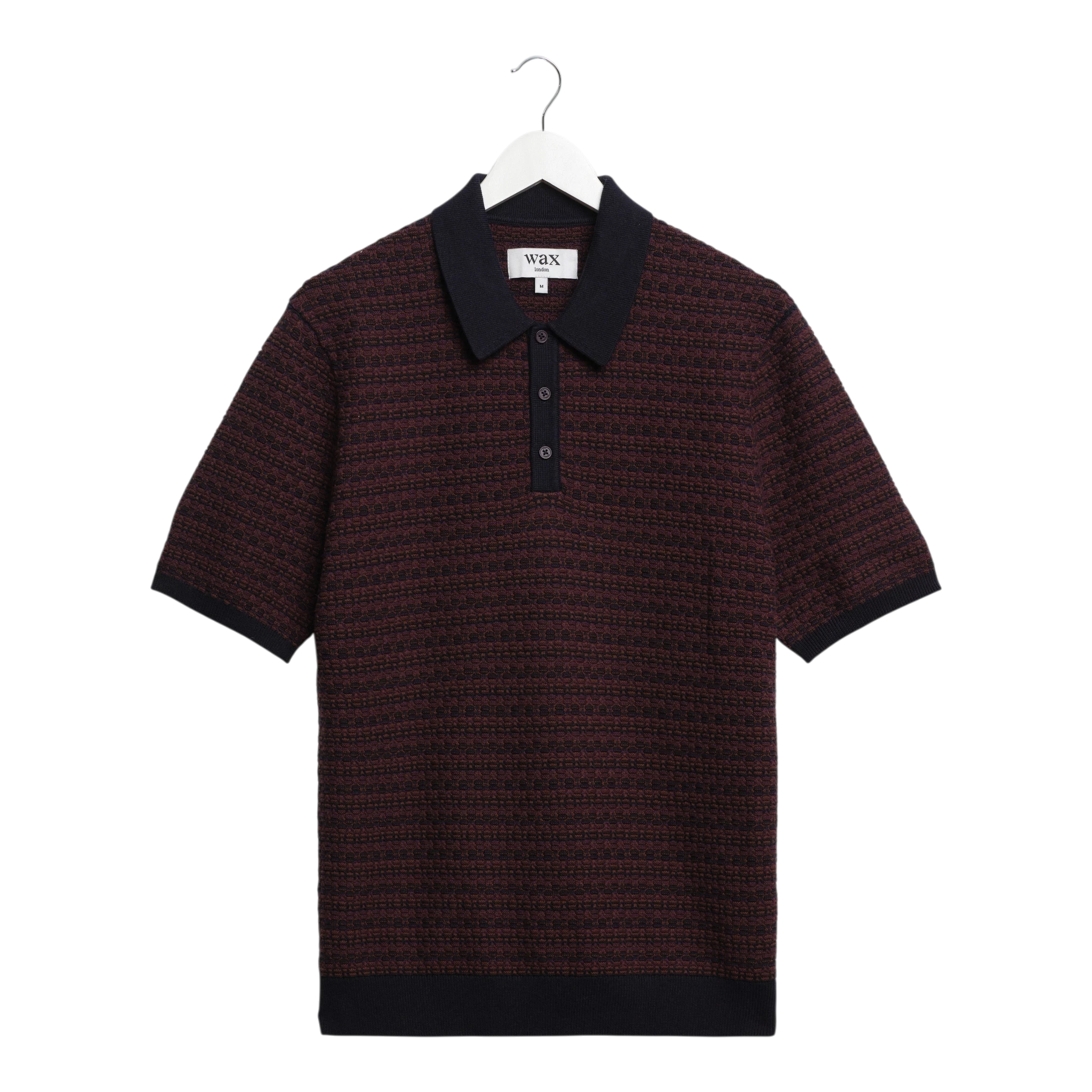 Wax London - Naples Ss Polo Mini Geo - Brown / Navy T-skjorte Wax London 
