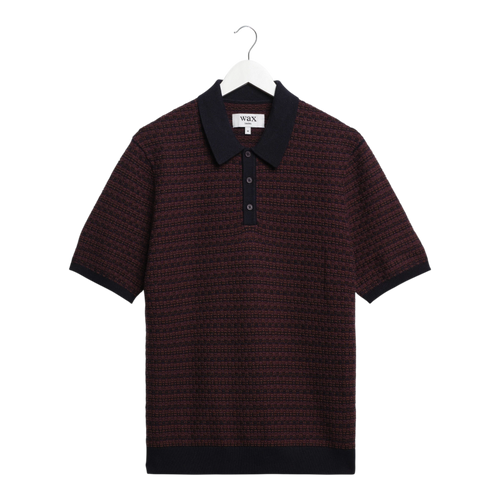 Wax London - Naples Ss Polo Mini Geo - Brown / Navy T-skjorte Wax London 