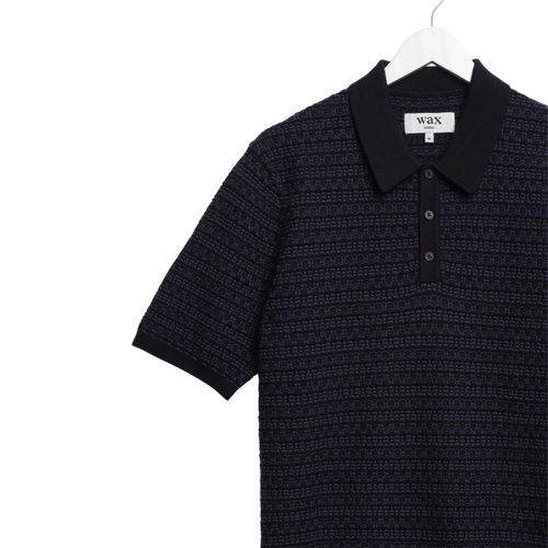 Wax London - Naples Ss Polo Mini Geo - Navy T-skjorte Wax London 