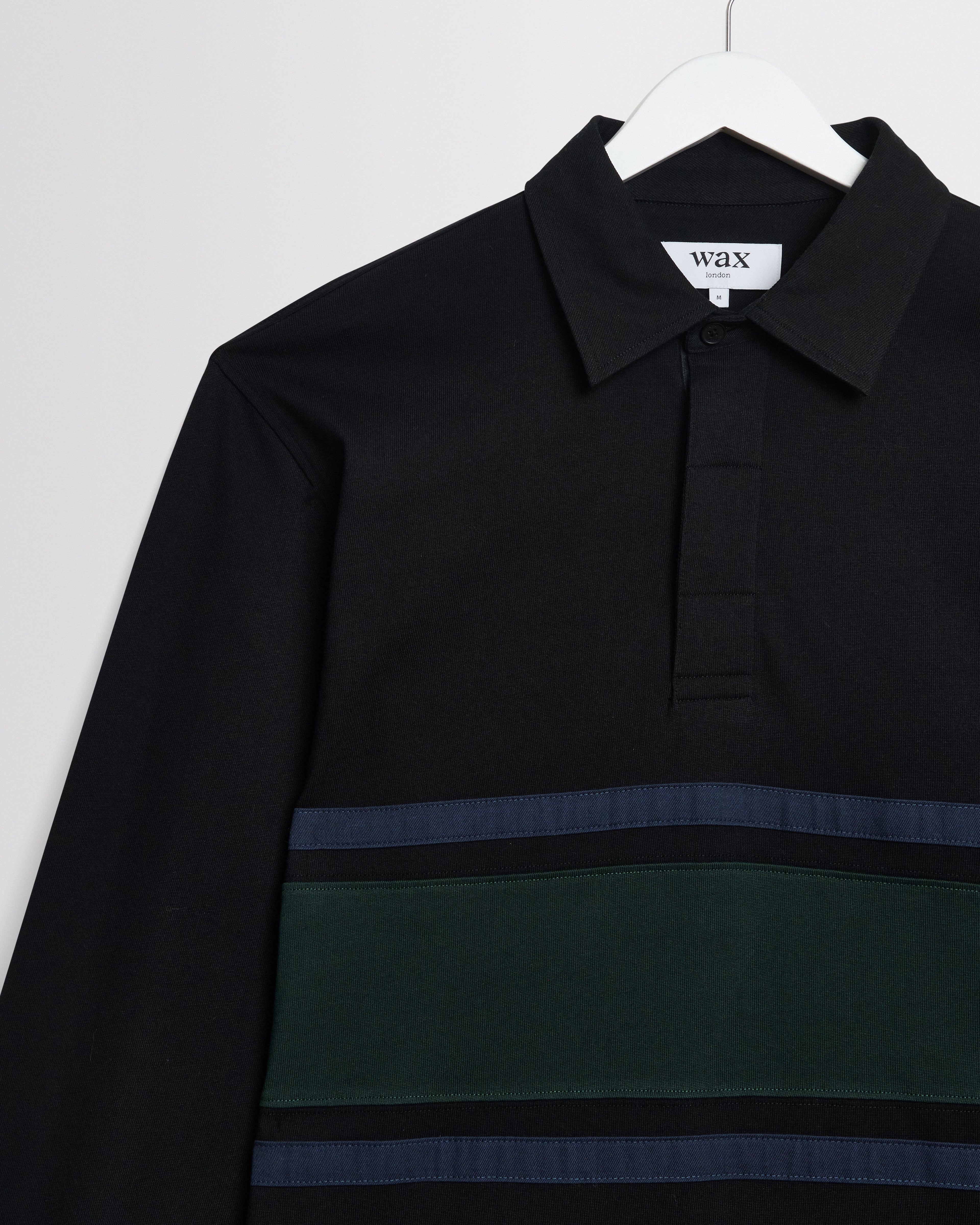 Wax London - Rowhill Rugby Heavy Cotton - Black / Green Genser Wax London 