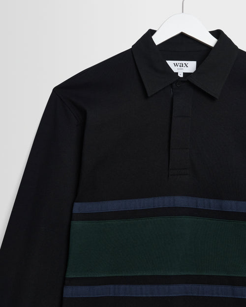 Wax London - Rowhill Rugby Heavy Cotton - Black / Green Genser Wax London 