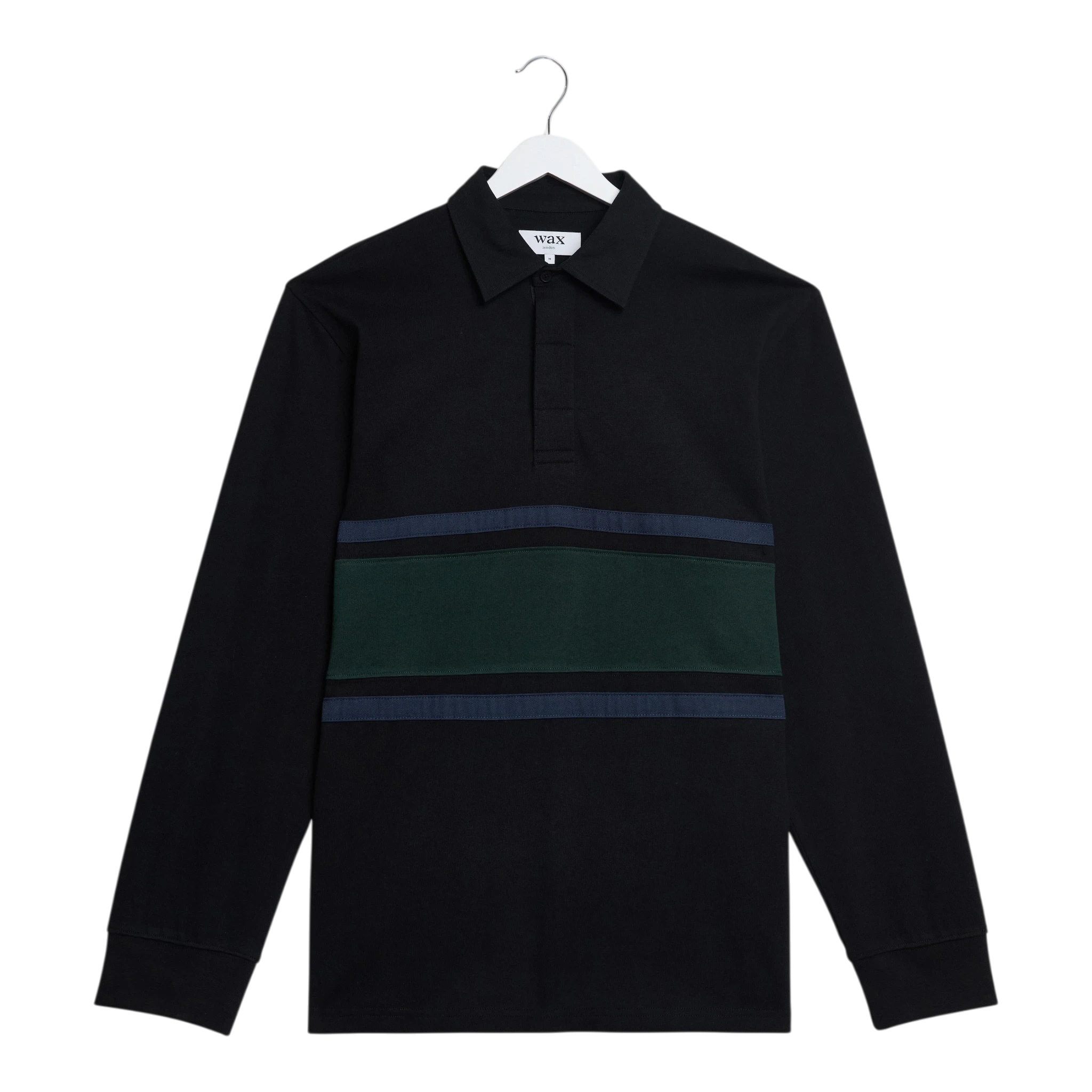 Wax London - Rowhill Rugby Heavy Cotton - Black / Green Genser Wax London 