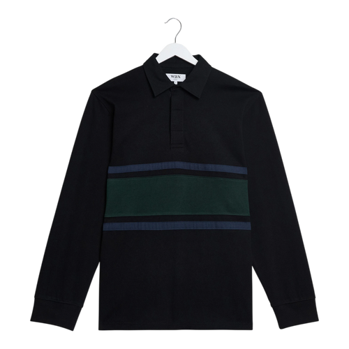 Wax London - Rowhill Rugby Heavy Cotton - Black / Green Genser Wax London 