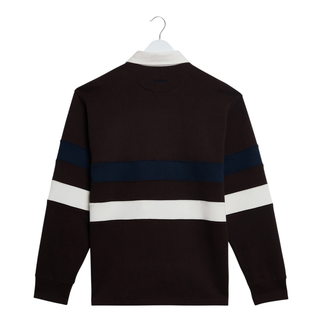 Wax London - Rowhill Rugby Loopback - Brown / Navy Genser Wax London 