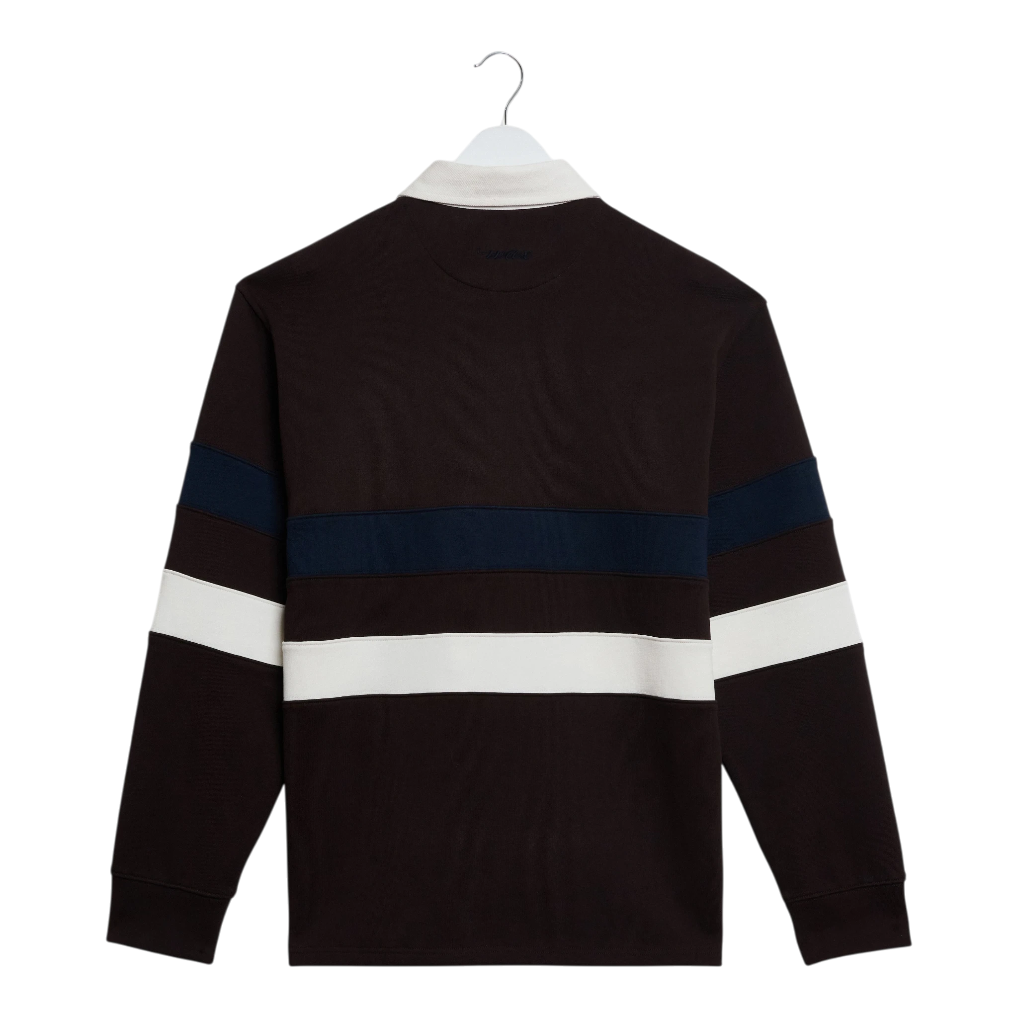 Wax London - Rowhill Rugby Loopback - Brown / Navy Genser Wax London 